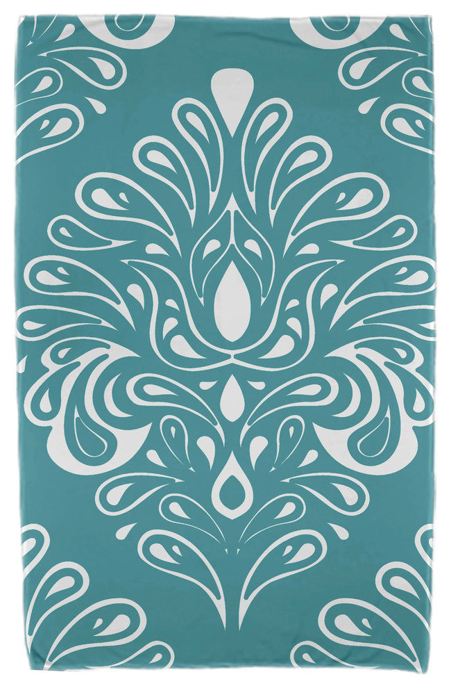 30x60" Veranda, Geometric Print Beach Towel, Teal