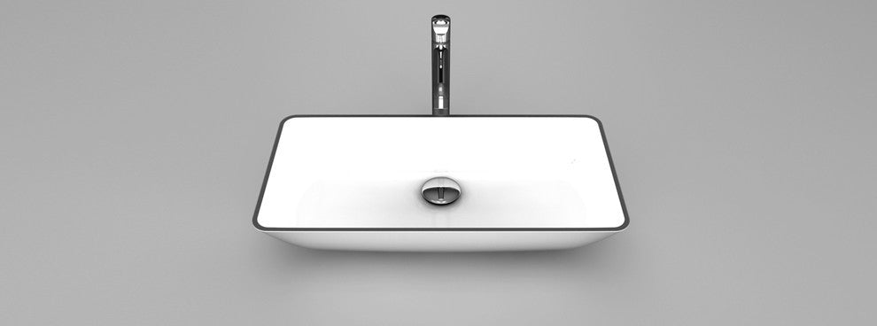 Alumix Nek Rectangular Vessel Sink, White