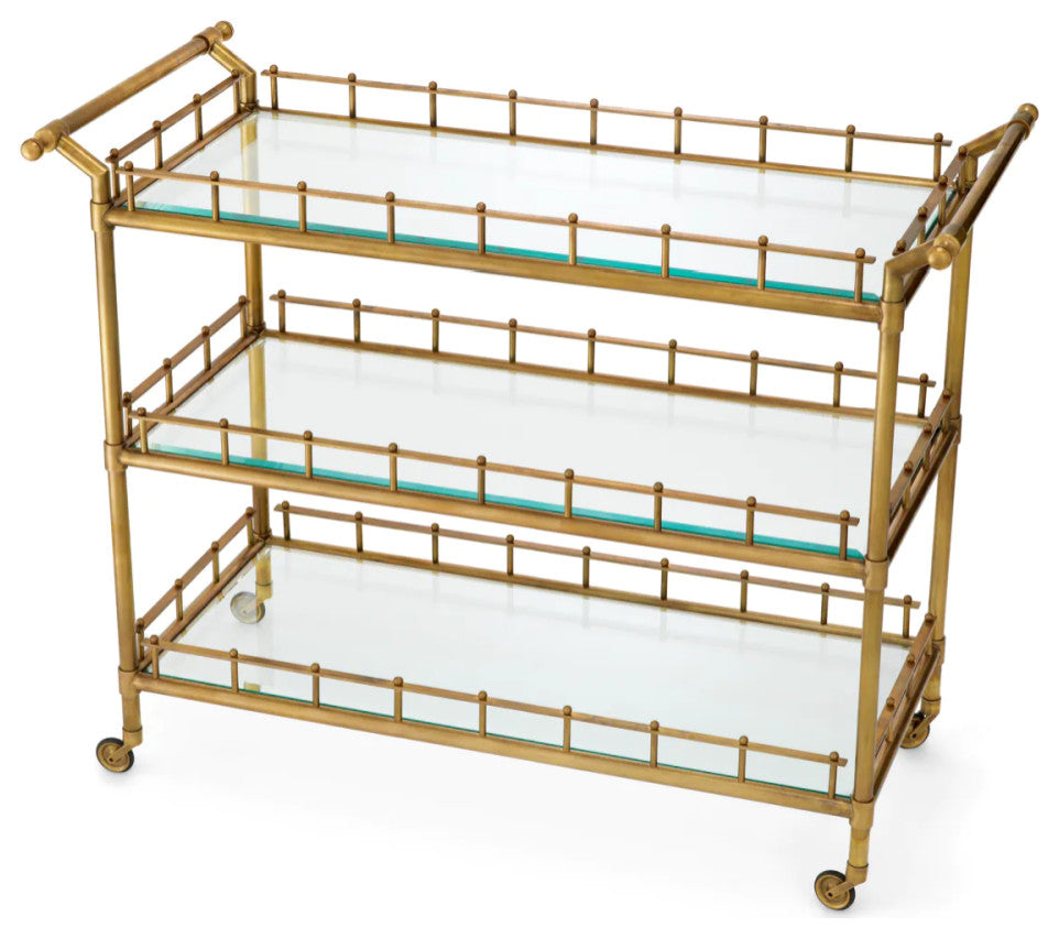 Vintage Brass Trolley L, Eichholtz Scarlett
