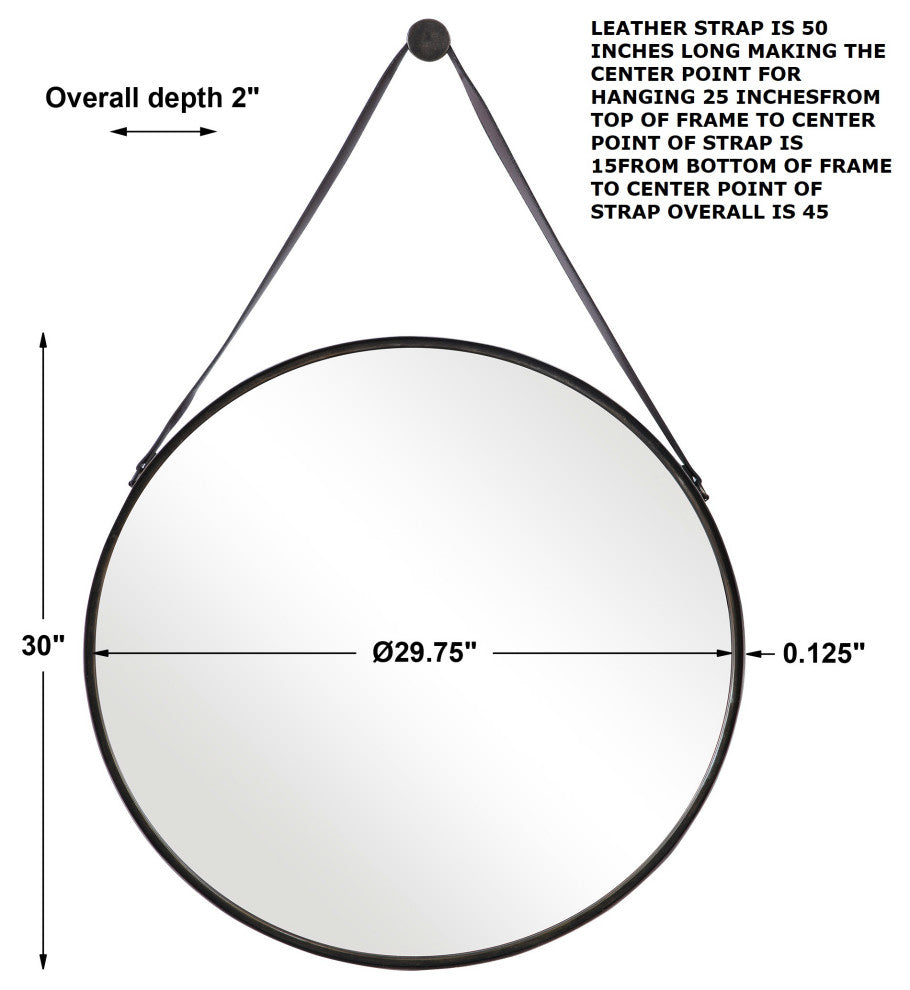 30" Coastal Bronze Round Mirror