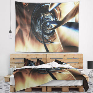 Fractal 3D Tangled Center Contemporary Wall Tapestry, 60"x50"