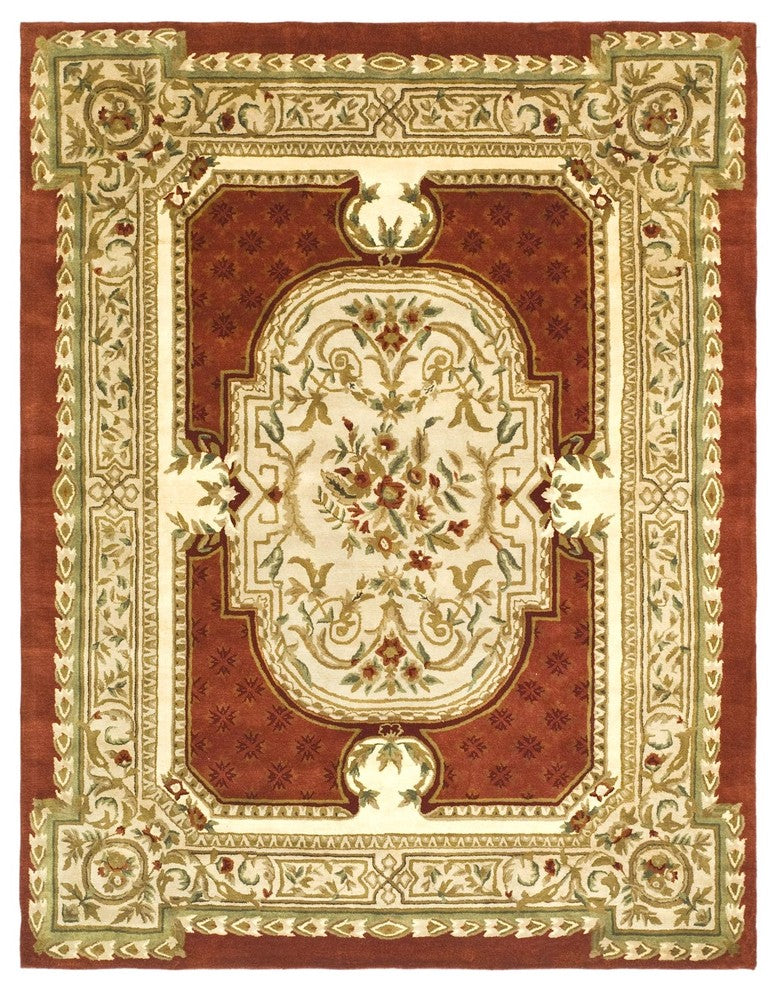 Classic Maroon Area Rug CL755A - 5' x 5' Round
