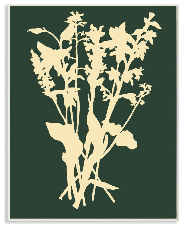 Silhouette Plant Green Yellow Design, 10"x15"