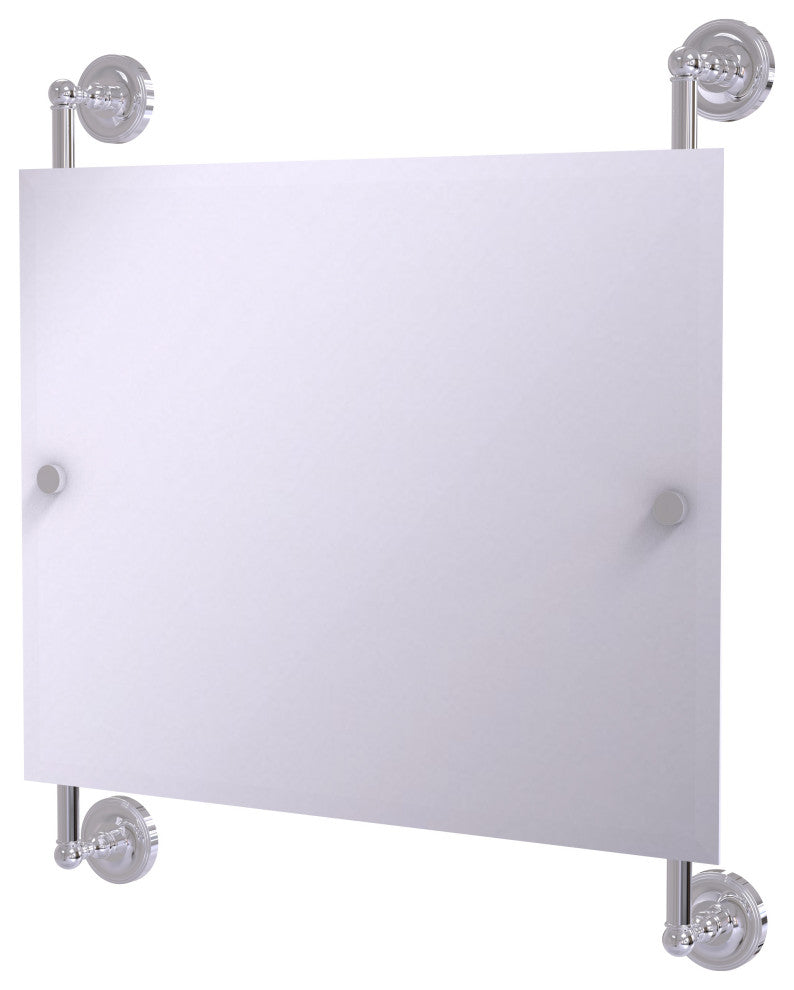Prestige Regal Landscape Frameless Rail Mounted Mirror, Polished Chrome