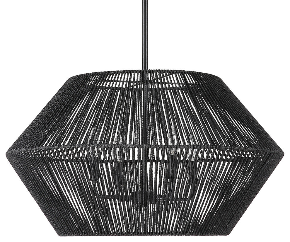 Uttermost 21589 Suva 4 Light 28"W Pendant - Matte Black