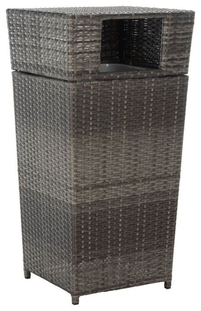 Safavieh Outdoor Mazeli Trash Bin Grey Brown