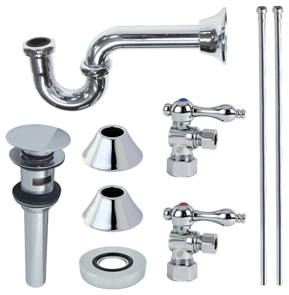 Kingston Brass Plumbing Sink Trim Kitchen With Drain and P Trap, Polished Chrome