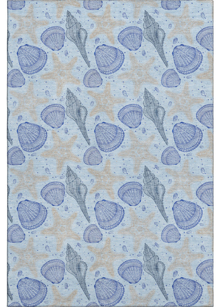 Addison Premium Washable Mayfield AMF183 Blue 5' x 7'6" Rug