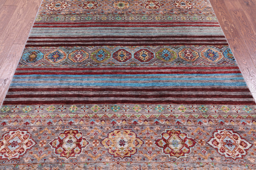 5' 2" X 6' 10" Super Kazak Khorjin Handmade Wool Rug Q11290