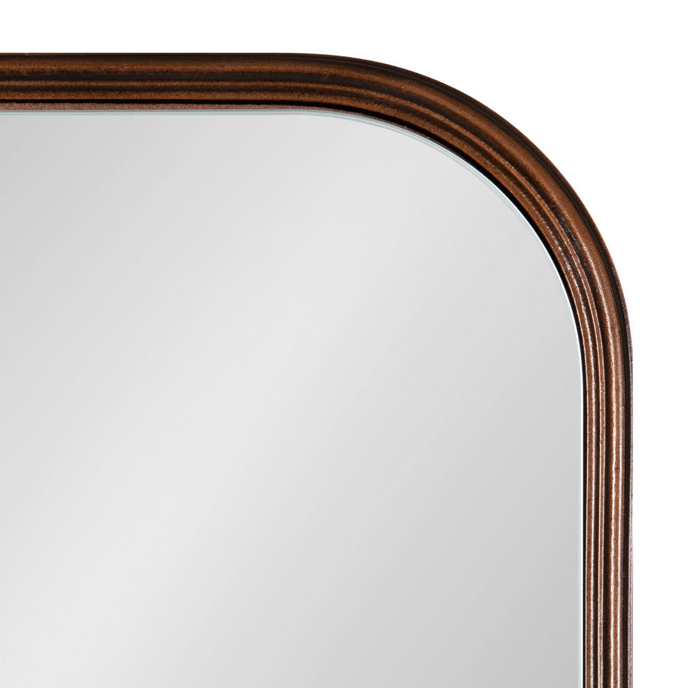 Caskill Framed Cowbell Wall Mirror, Bronze 20x32