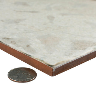 Kings Aurora Encaustic Ceramic Floor and Wall Tile, White, Sample