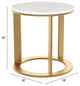 Helena Marble Side Table White & Gold