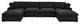 Commix Down Filled Overstuffed 6-Piece Sectional Sofa, Black