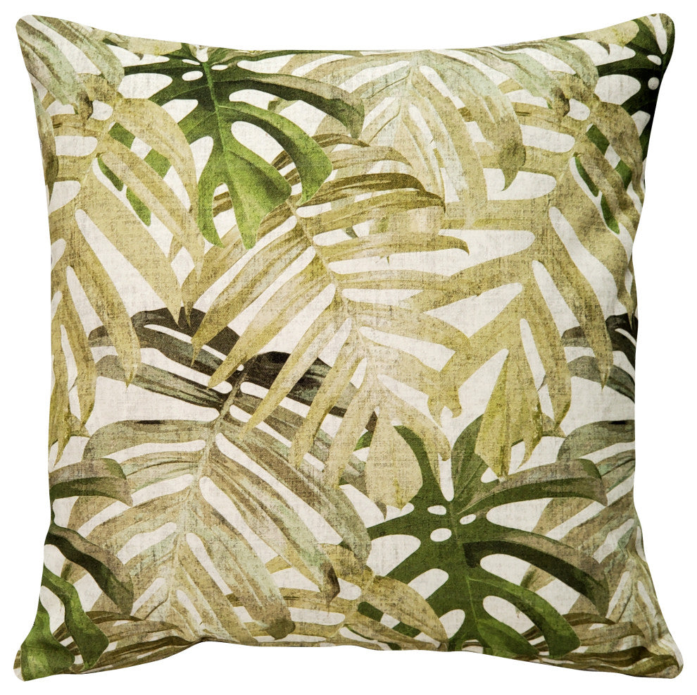 Pattaya Green Palm Throw Pillow 20x20, with Polyfill Insert