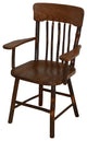 Hickory Panes Back Dining Chair With Arms, Walnut Finish