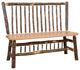 Hickory Log Stick-Back Bench, Hickory & Oak, 4 Foot, No Arms