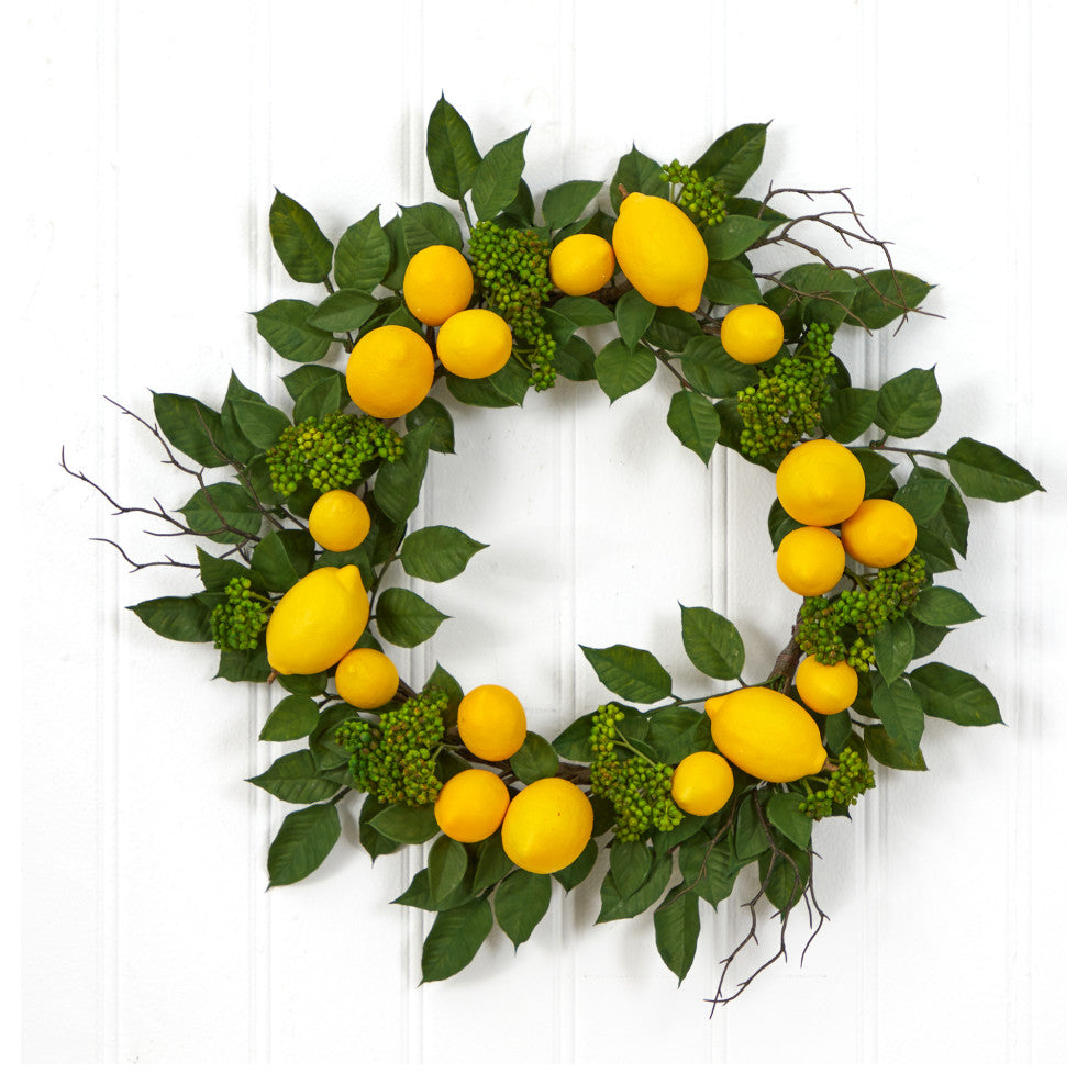 20" Lemon Artificial Wreath
