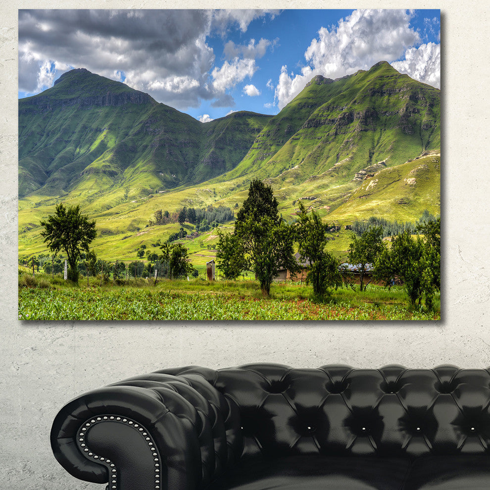 Lesotho Mountains Panorama, Landscape Canvas Art Print, 40"x30"