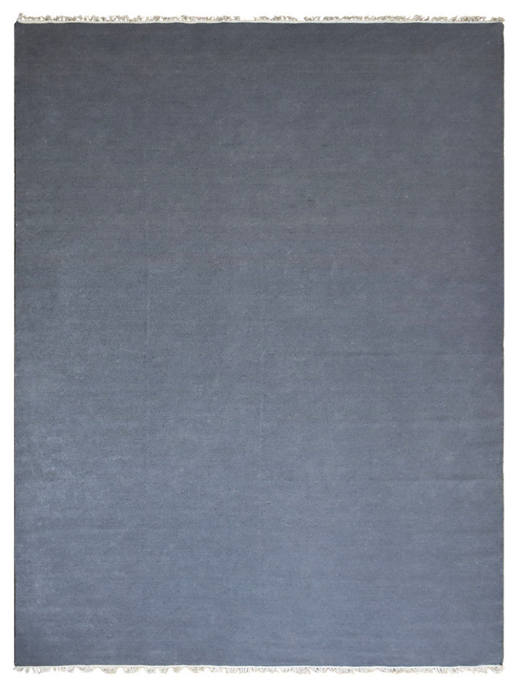 HAND WOVEN FLAT WEAVE KILIM WOOL ECO-FRIENDLY AREA RUGS-Solid,Light Charcoal