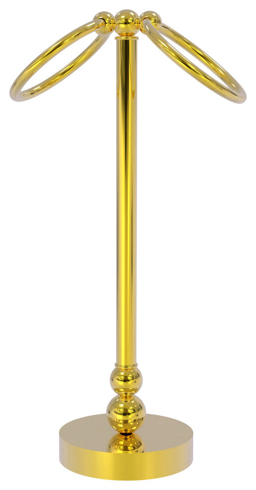 Vanity Top 2 Towel Ring, Polished Brass