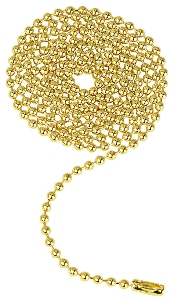 Aspen Creative 21318 3-Feet Beaded Pull Chain with Connector in Polished Brass