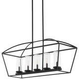 Quorum International 71-5 Odeon 5 Light 38"W Linear Chandelier - Matte Black