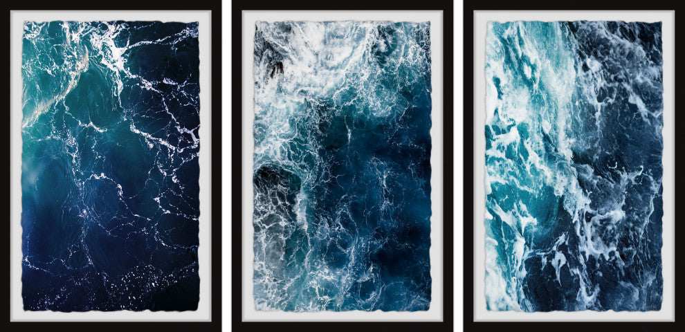 Whole Lot of Blue Triptych, Set of 3, 16x24 Panels