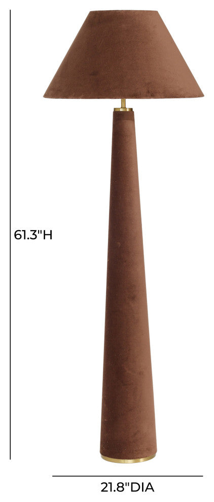Graham Velvet Floor Lamp, Chocolate Brown