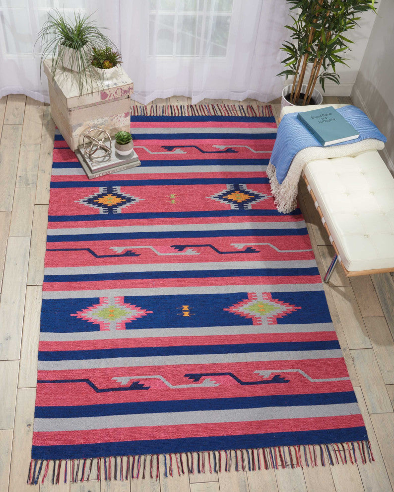 Nourison Baja Pink/Blue Area Rug, 3'6"x5'6"
