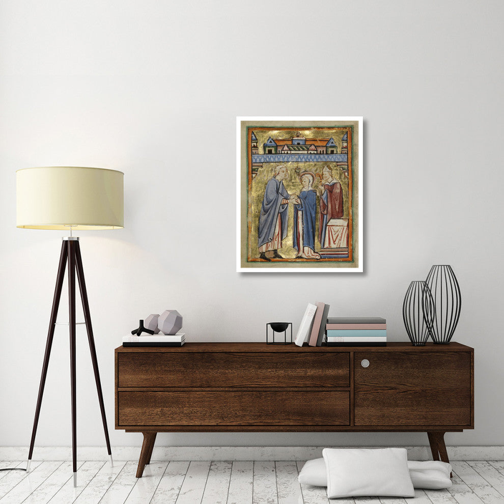 "The Marriage of the Virgin" Print 12th Century English Illuminator, 30"x37"