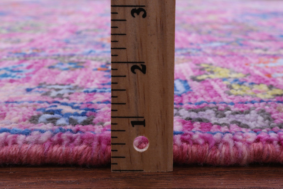 6' Square Handmade Turkish Oushak Wool Rug - Q15356