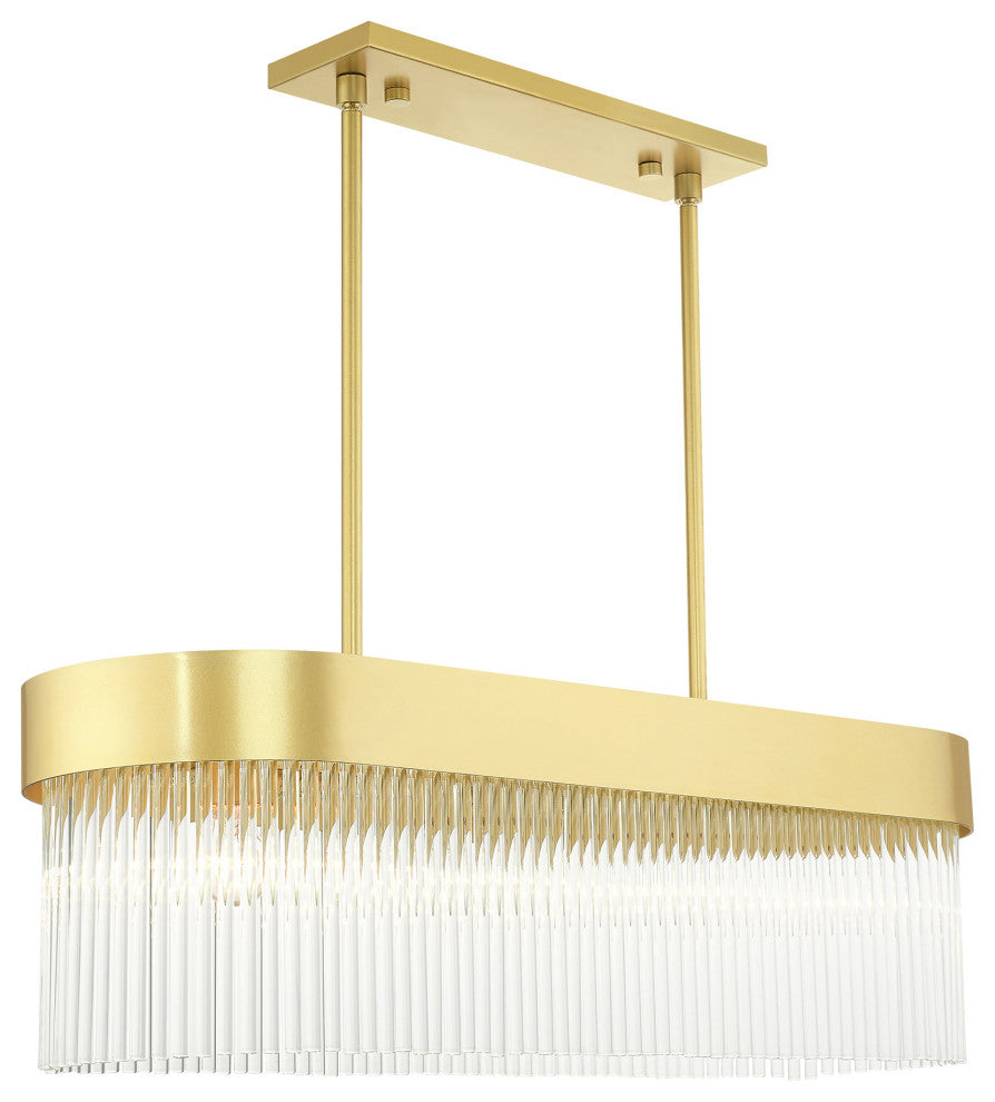 Livex Lighting Norwich 4 Light Soft Gold Linear Chandelier