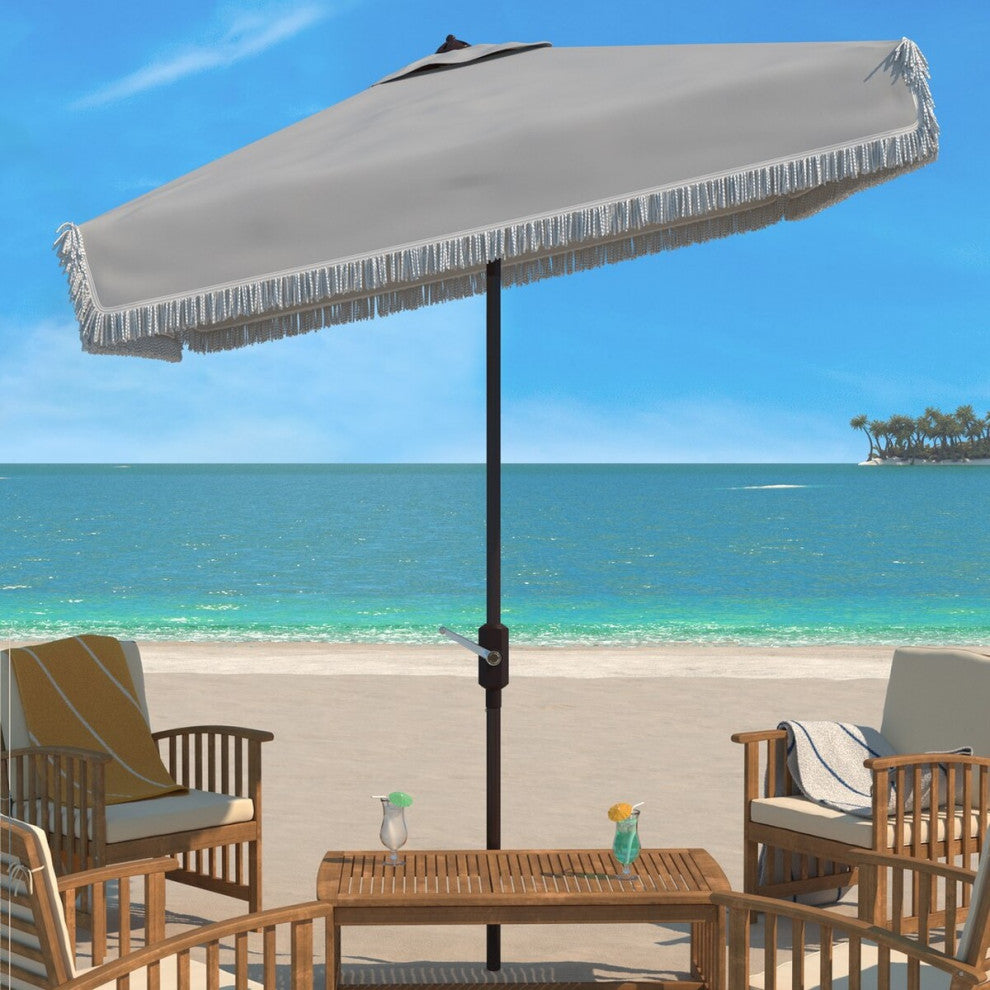 Safavieh Milan 7.5'Square Umbrella, Grey