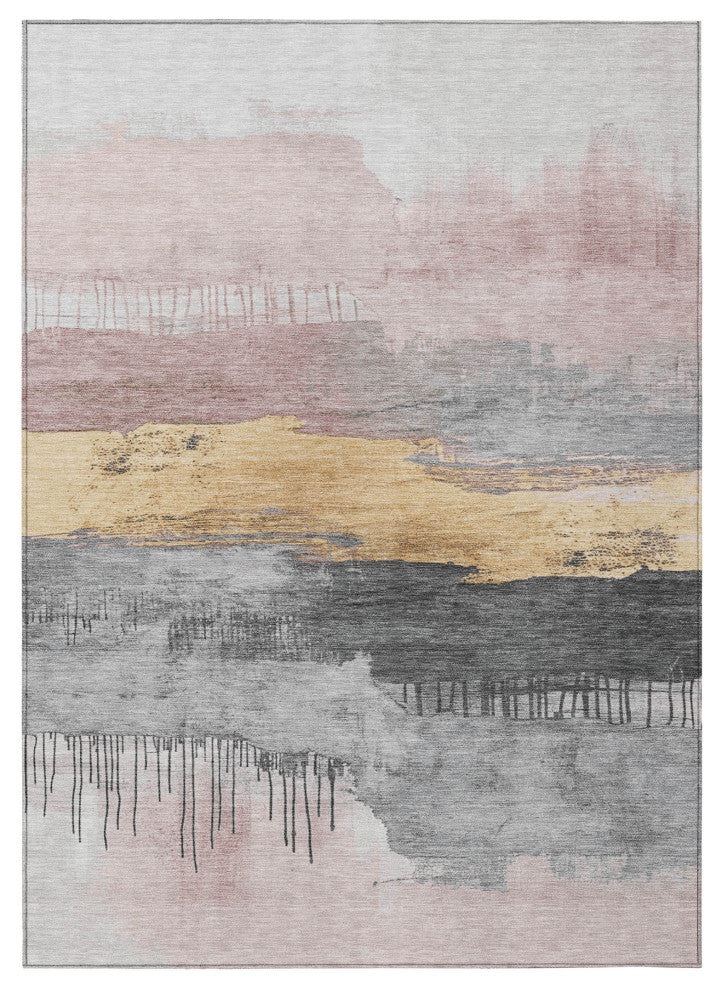 Machine Washable Indoor/Outdoor Chantille ACN1880 Blush 10' x 14' Rug