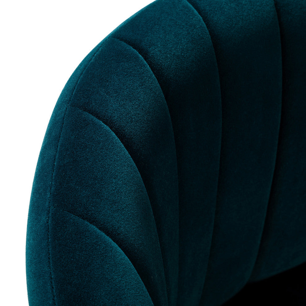 Swivel Task Chair With Tufted Back, Teal