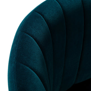 Swivel Task Chair With Tufted Back, Teal