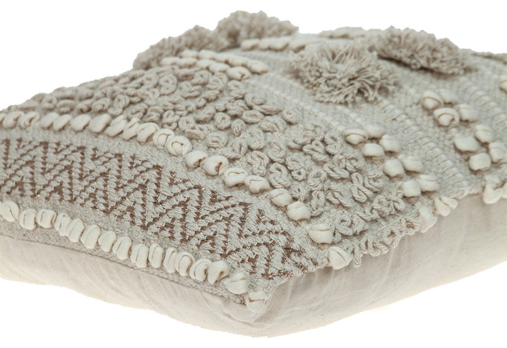 Warm Ivory Chunky Throw Pillow