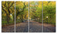 The Mall Area in Central Park, Large Landscape Canvas Art, 48"x28", 4 Panels