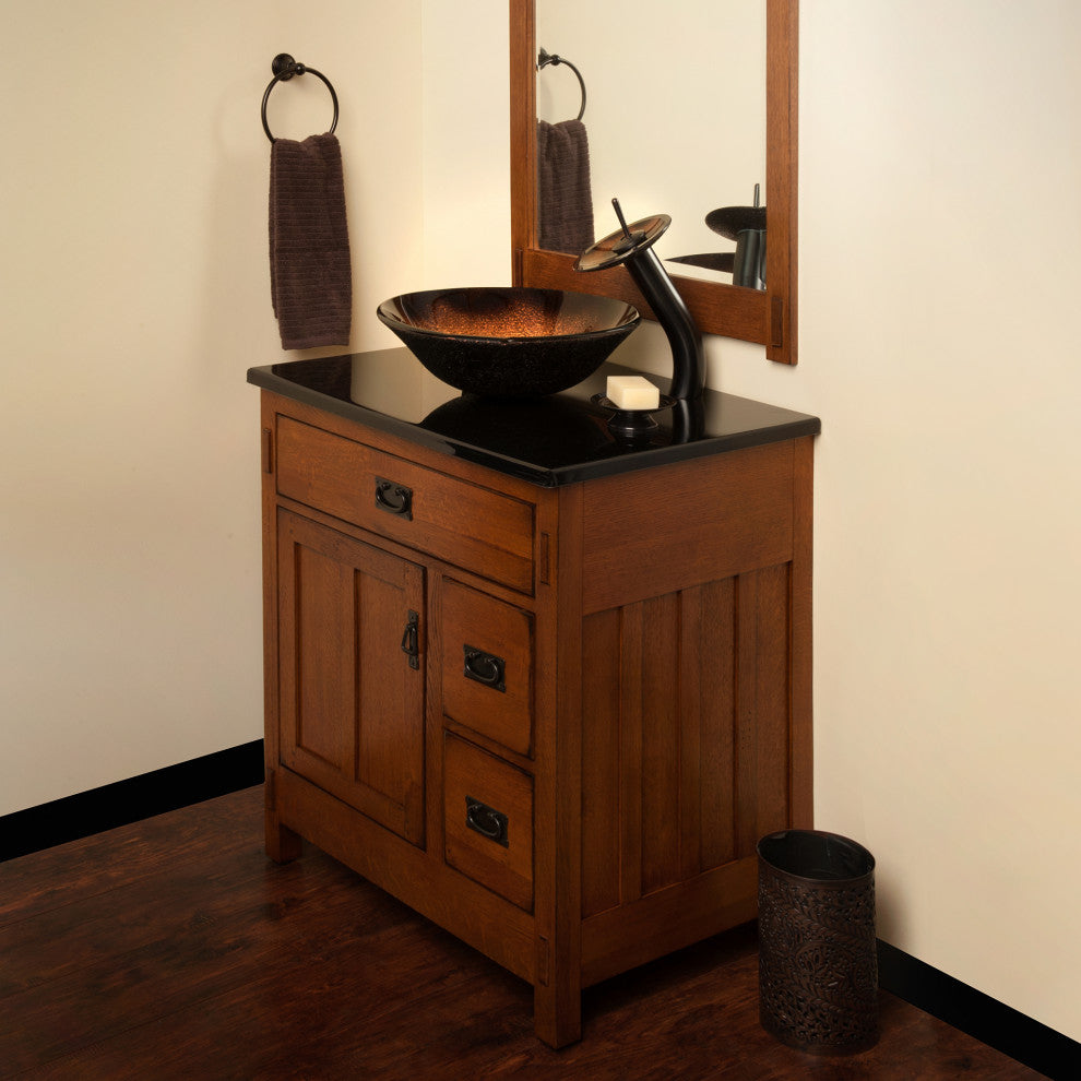 Novatto NOHP-G008 Sanguinello Orange Toned Hand Painted Glass Vessel Sink