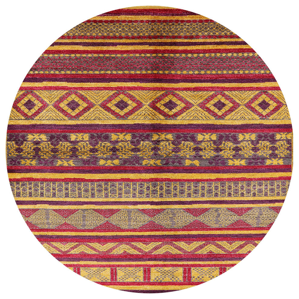 Ahgly Company Indoor Round Mid-Century Modern Area Rugs, 7' Round