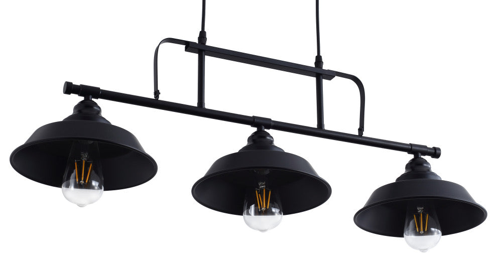 Industrial Black 3-Light Bell Shape Ceiling Pendant Lighting