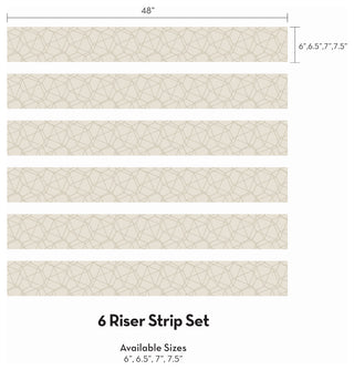 Modern Wire Mesh Peel and Stick Stair Riser Strips, Beige, 48"w X 6"h, 6 Pack