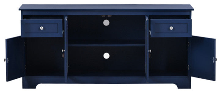 65 inch TV stand with 4 doors adjustable panels cabinet with navy finish
