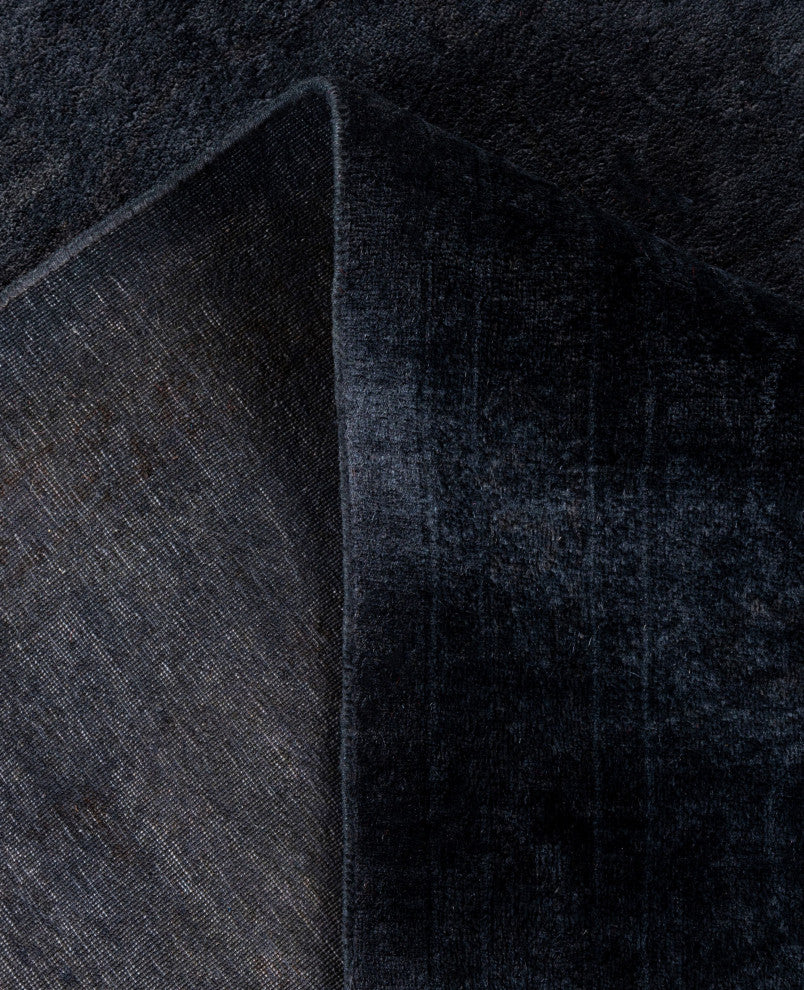 Overdyed One-of-a-Kind Hand-Knotted Area Rug Black, 8' 1" x 10' 4"