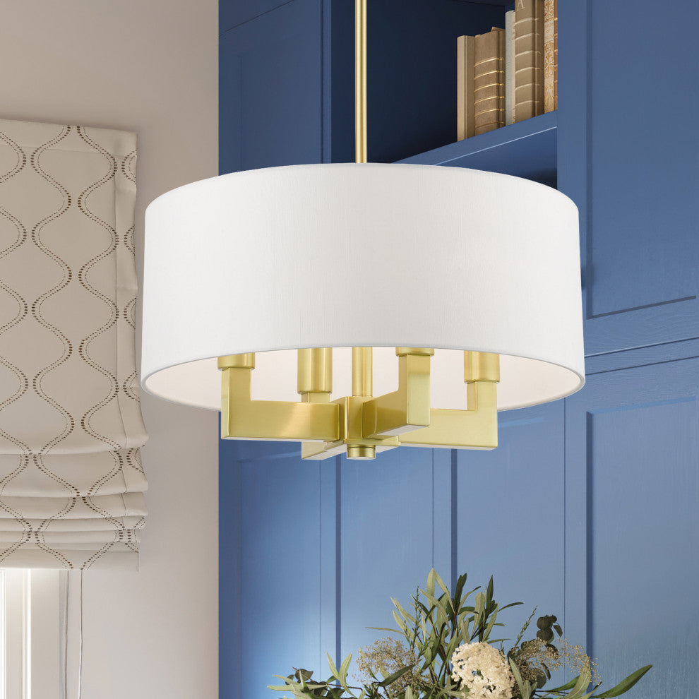 Cresthaven 4 Light Satin Brass Pendant