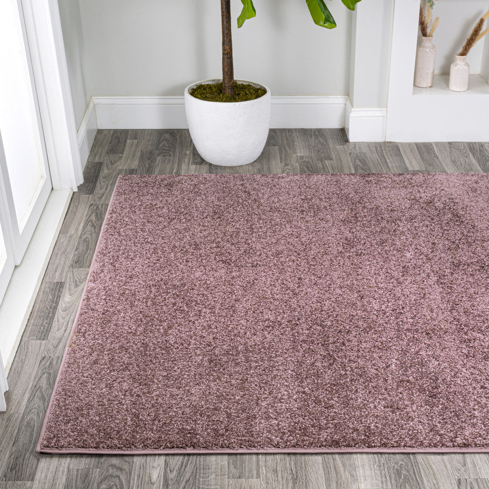 Haze Solid Low-Pile Runner Rug, Light Purple, 8 X 10
