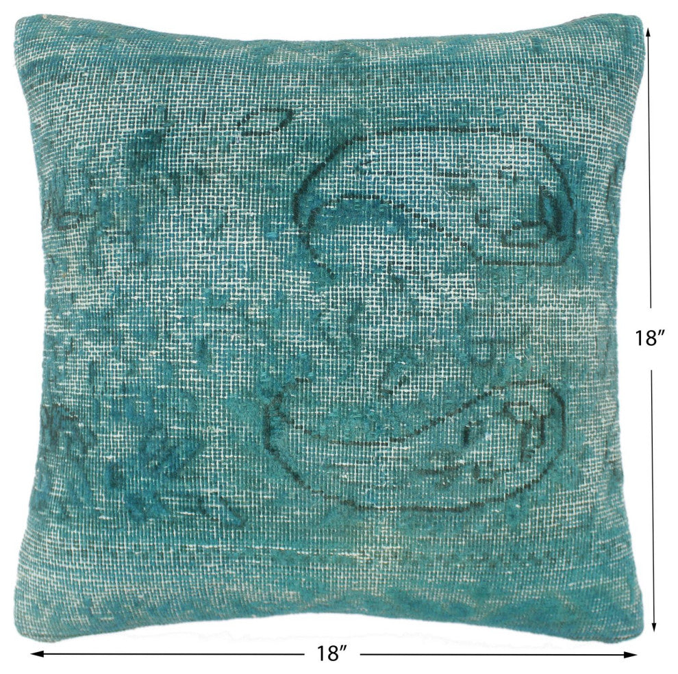 Shabby Chic Doolan Vintage Distressed Handmade Rug Pillow