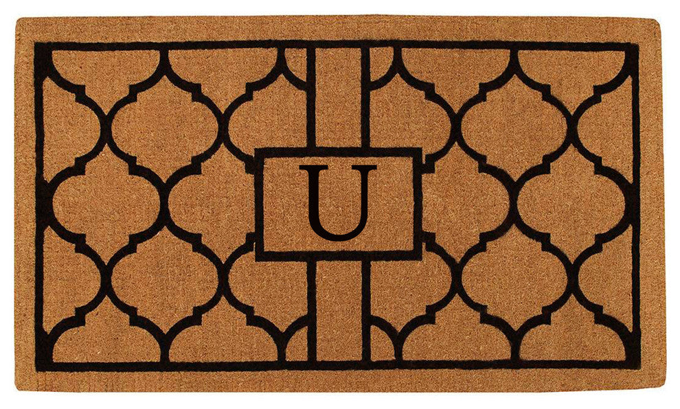 Pantera Monogram Doormat, Extra-Thick 3'x6', Letter U