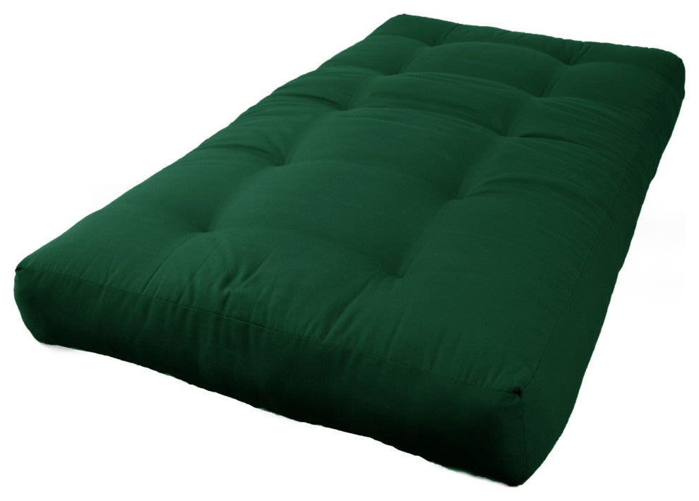 Blazing Needles Renewal 7" Twill Twin Futon Mattress, Forest Green