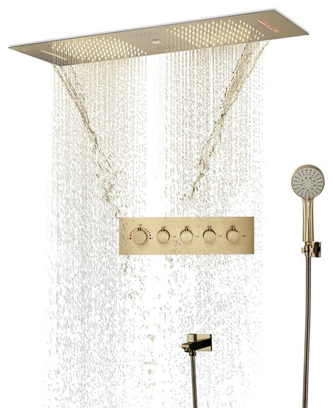 Rainfall Musical Shower System With Hand Shower, Style E-Touch Panel Light